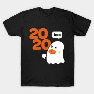 Ghost with Mask Booing 2020 Funny Halloween T-Shirt